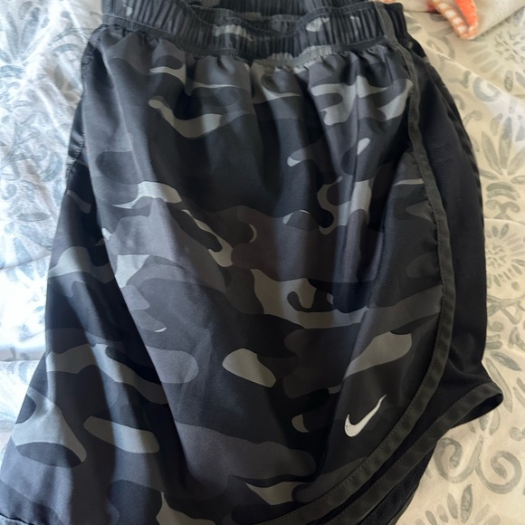 Nike Black Dri-FIT Athletic Shorts with White Swoosh - Picture 2 of 3